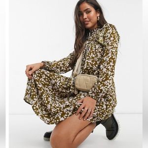 ASOS Olive Floral Midi Dress